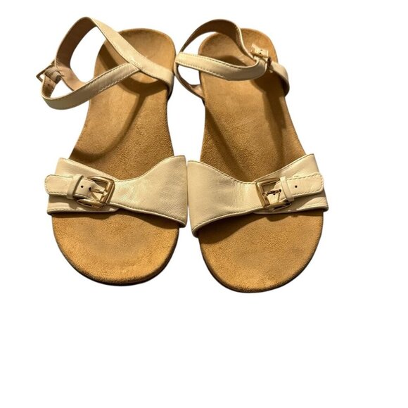 Vionic Womens white Leather Buckle Strap Sandals Adjustable Ankle Straps size 9 - Picture 5 of 8